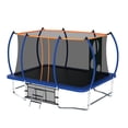 thumbnail image 1 of Trampoline 8 x 14FT for Kids/Adults, Rectangular Trampoline with Enclosure, Safety Net, Storage Bag and Football Target Cloth, SEGMART Heavy-Duty Outdoor Rectangular Trampoline for Boys Girls, Blue, 1 of 8