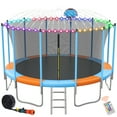 thumbnail image 1 of Trampoline for Adults and Kids with Safety Enclosure , 16ft SEGMART Upgrade Outdoor Trampoline with Basketball Hoop and LED Lights, Heavy Duty Round Trampoline with Ladder and Sprinkler for Outdoor, 1 of 9