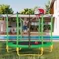 thumbnail image 1 of Trampoline with Basketball Hoop for Kids, SEGMART 65" Indoor Outdoor Toddler Trampoline with Enclosure, Indoor Outdoor Kids Trampoline with Basketball, Small Round Trampoline for Boys Girls, 1 of 7