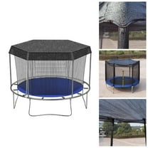 Trampoline Cover Round, 6 8 10 12 Feet 90% Sunblock Shade Cloth Black Trampoline Top Shade Cover Sun Shade Mesh Tarp for Outdoor Backyard Playground, Tear-Resistant, Foldable, Cover Only, Black