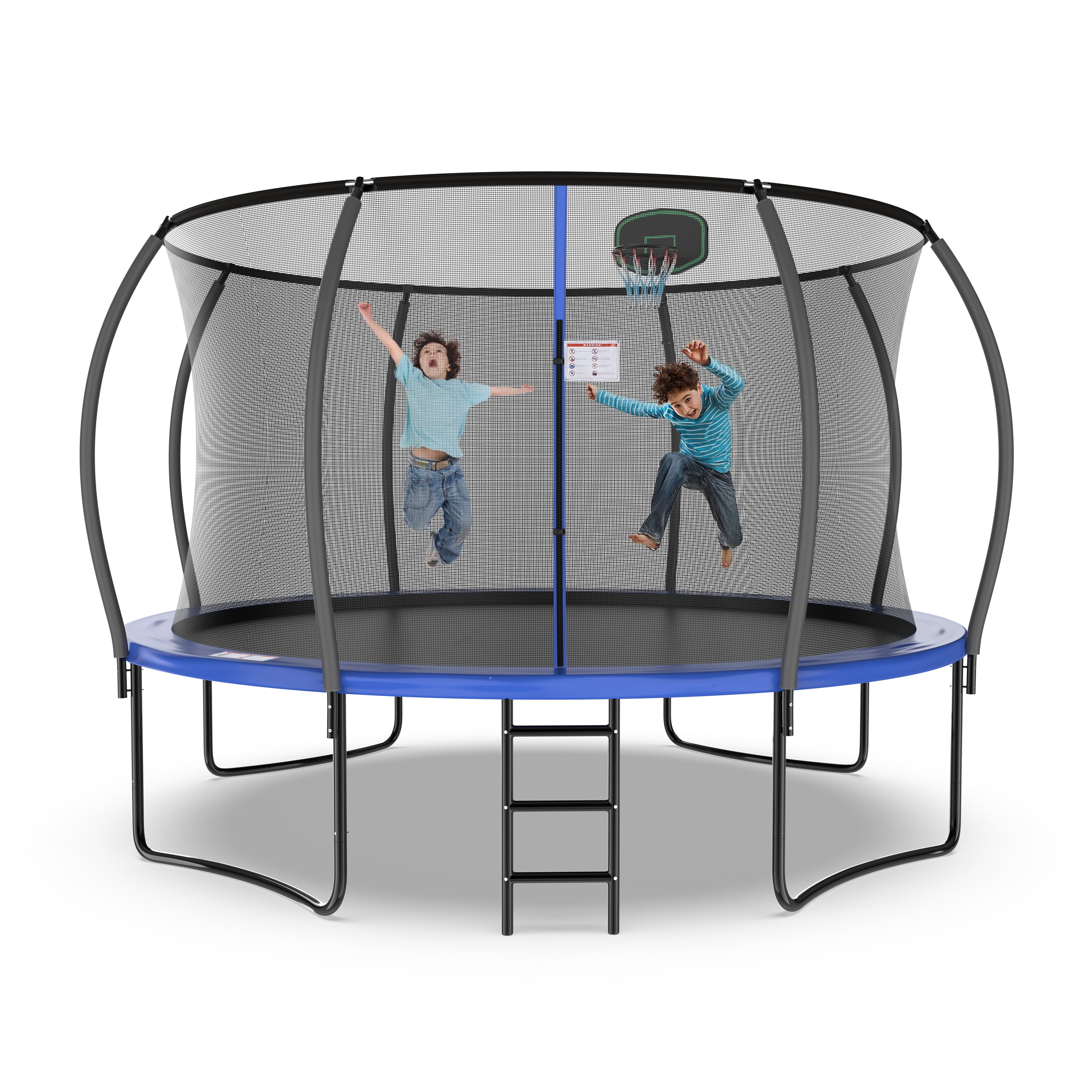 Trampoline with Enclosure - 12FT Recreational Trampolines with Ladder ...