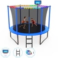 thumbnail image 1 of Cochan 10FT Trampoline with Enclosure for Adults and Kids, Outdoor Heavy Duty Trampoline with Lights, Kids Trampoline with Basketball Hoop, Birthday Gift, 1000LBS Weight Capacity, 1 of 6