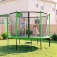 thumbnail image 1 of Cochan Trampoline with Enclosure for Kids and Adults, 10FT Trampoline with Basketball Hoop, Ladder, Silent Basketballs, Outdoor Heavy Duty Galvanized Trampoline, Easy Install, 1 of 9