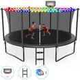 thumbnail image 1 of Cochan 12FT Trampoline with Enclosure for Adults and Kids, Outdoor Heavy Duty Trampoline with Lights, Kids Trampoline with Basketball Hoop, Birthday Gift, 1200LBS Weight Capacity, 1 of 7