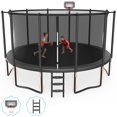 thumbnail image 1 of Cochan Trampoline with Enclosure for Kids and Adults, 16FT Trampoline with Basketball Hoop, Ladder, Silent Basketballs, Outdoor Heavy Duty Galvanized Trampoline, Easy Install, 1 of 7