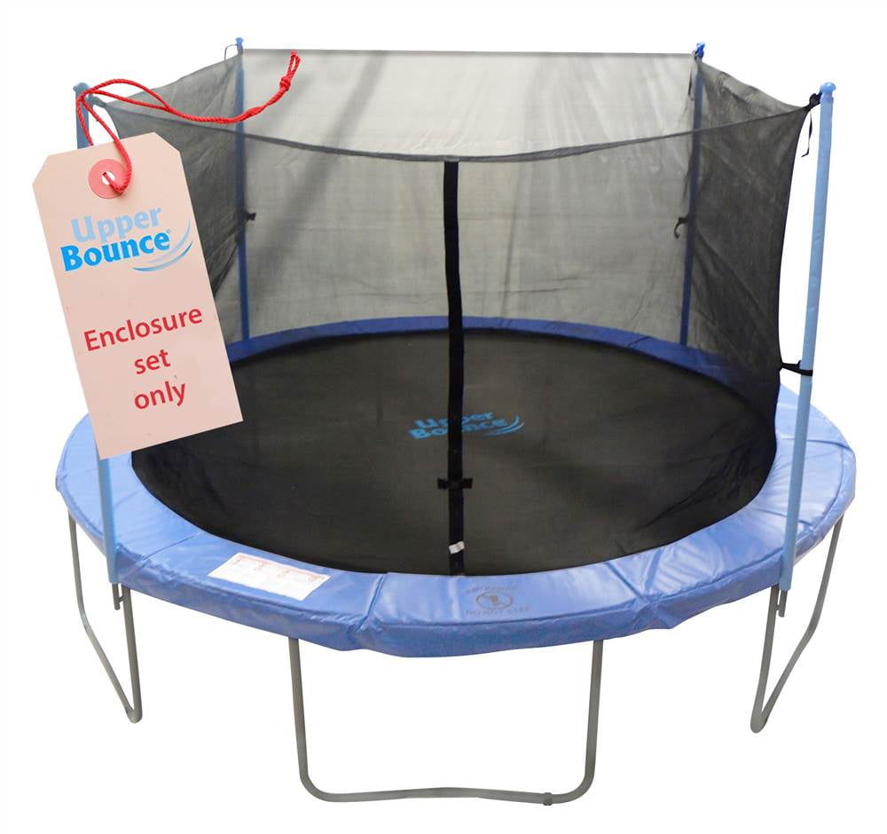 10 ft Blue and Black Trampoline Safety Enclosure Set with Net and Poles