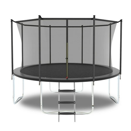 Trampoline For Fitness 14FT Trampoline with Safety Enclosure Net, Outdoor Trampoline with Heavy Duty Jumping Mat and Spring Cover Padding for Kids and Adults,Indoor Trampoline