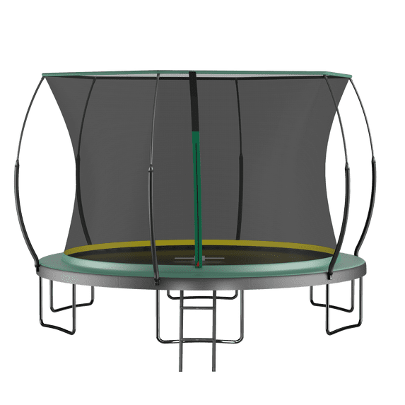 Trampoline For Fitness, YC 14FT Springfree no Gap Trampoline- Green, Dark Green Indoor Trampoline,Steel Outdoor Trampoline, Fitness & Sports, Fitness, Trampolines YC 14FT Springfree no Gap Trampoline