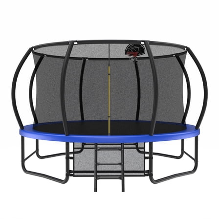 Trampoline For Kids 14FT Trampoline with Enclosure - Recreational Trampolines with Ladder and AntiRust Coating, ASTM Approval Outdoor Trampoline for Kids,Mini Trampoline