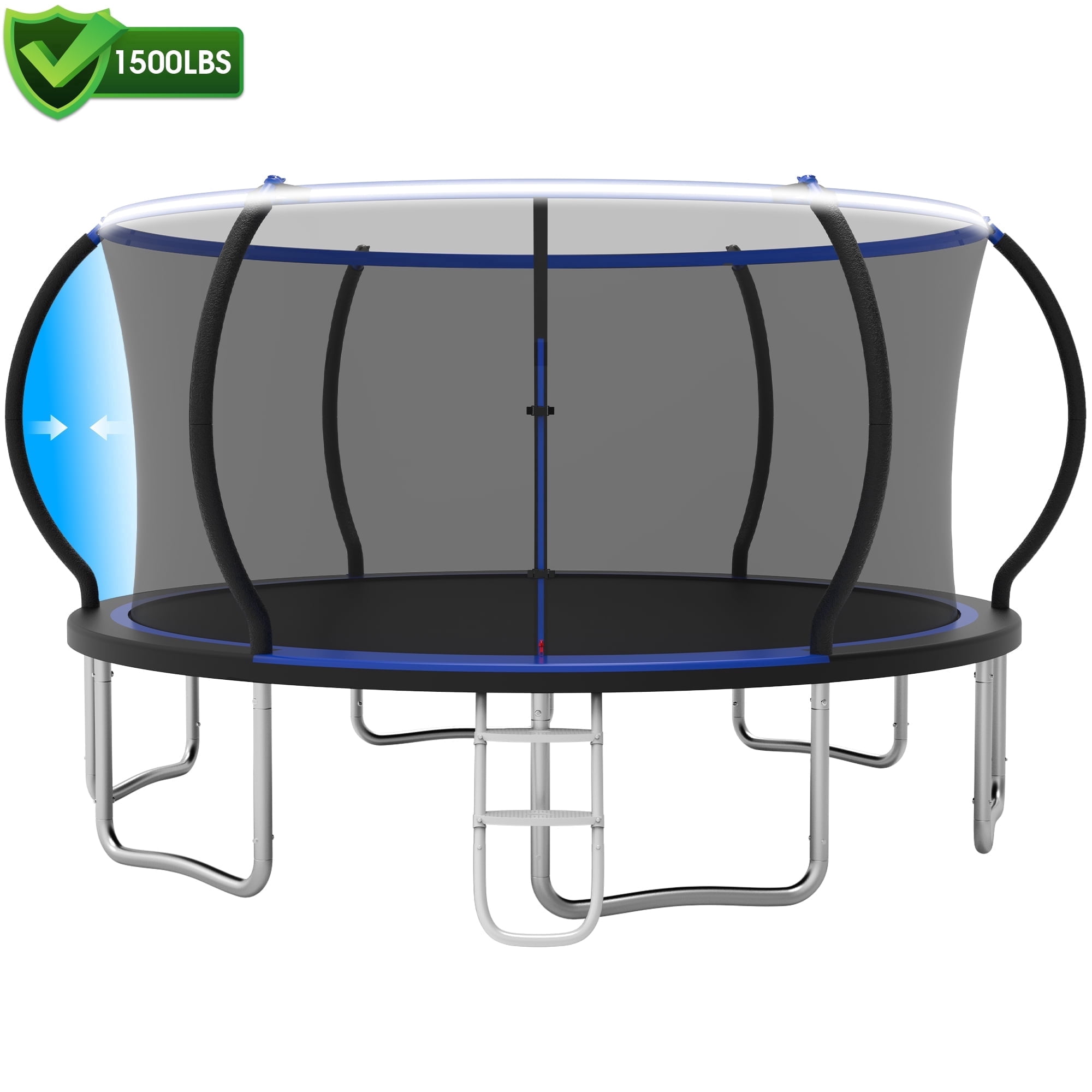 Cochan Trampoline 16 FT for Kids and Adults, 1500LBS Ourdoor 16FT Trampoline with Enclosure Net and Ladder, Heavy Duty Trampoline for 8-9 Children, Anti-Rust, Easy Assembly, Birthday Gift