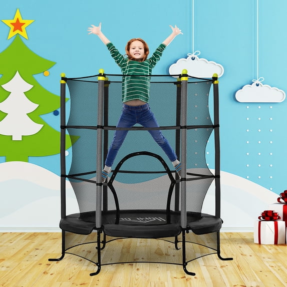Trampoline For Kids, 64" Outdoor Large Trampoline Trampoline For Kids With Safety Enclosure Steel Frame, Indoor Outdoor Recreational Trampolines For 3 - 10 Years