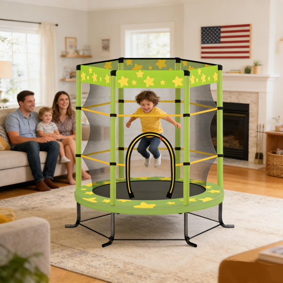 Trampoline for Kids with Enclosure, Segmart Toddler Trampoline for Kids, Upgrade Full Anti-Rust Tampoline for Backyard, 55" Kids Indoor Trampoline with Safety Net, Small Trampolines for Boys & Girls