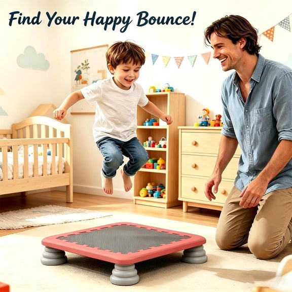 Trampoline for Kids, Indoor Rebounder Non-Slip Base, Sensory Trampoline for Autism Kids, Bounce Board for Sensory Integration Training, Outdoor Recreation