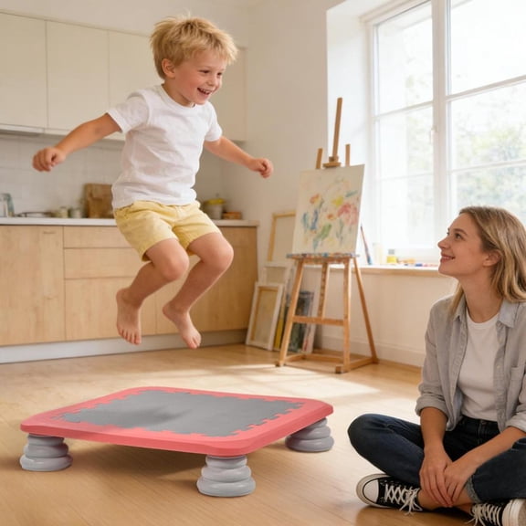Trampoline for Kids, Indoor Rebounder Non-Slip Base, Sensory Trampoline for Autism Kids, Bounce Board for Sensory Integration Training, Outdoor Recreation