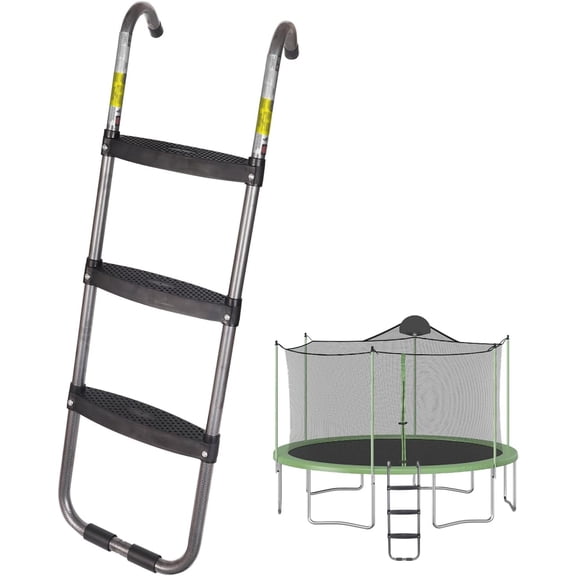 Trampoline Ladder 2/3 Steps, Trampoline Steps with Wide Steps, Skid-Proof Steps Hook, UV Treated Steel, 14FT Trampoline Stairs Accessories for /, 220Lbs Capacity