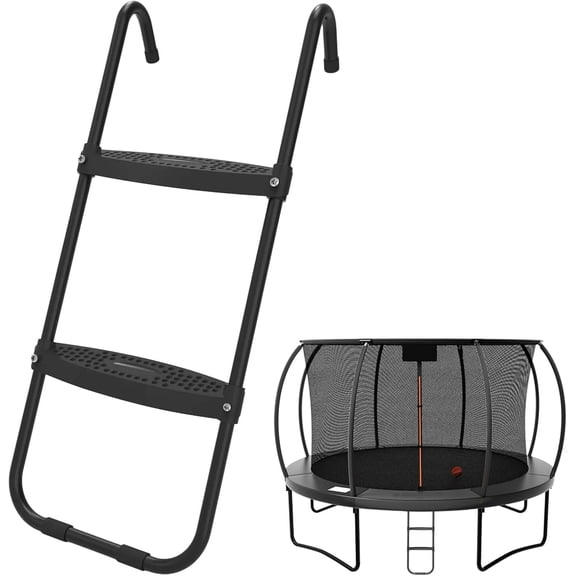 Trampoline Ladder, 2 Steps Trampoline Steps with Wide Skid-Proof Universal Trampoline Ladder Accessories