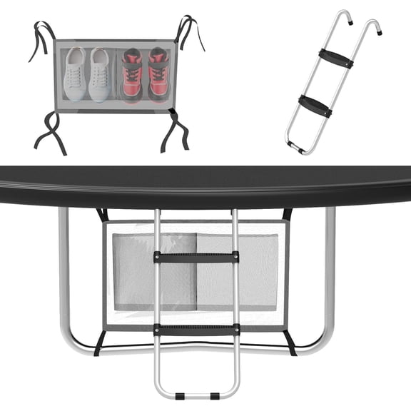 Trampoline Ladder, 2 Steps with Wide Step, Trampoline Steps with Storage Bag, Trampoline Accessories for ,
