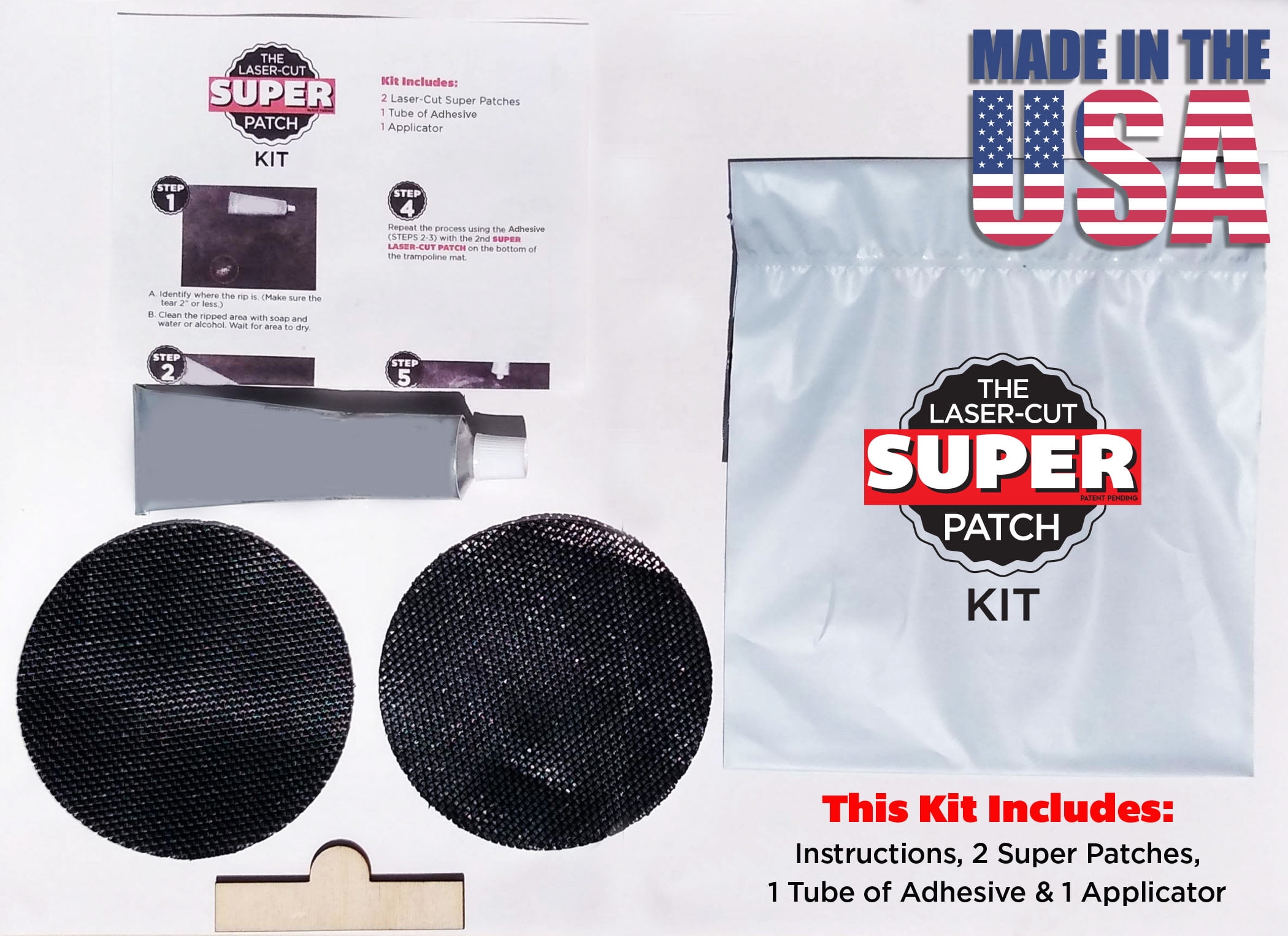 Trampoline Patch Repair Kit Glue On Patches Waterproof Patch