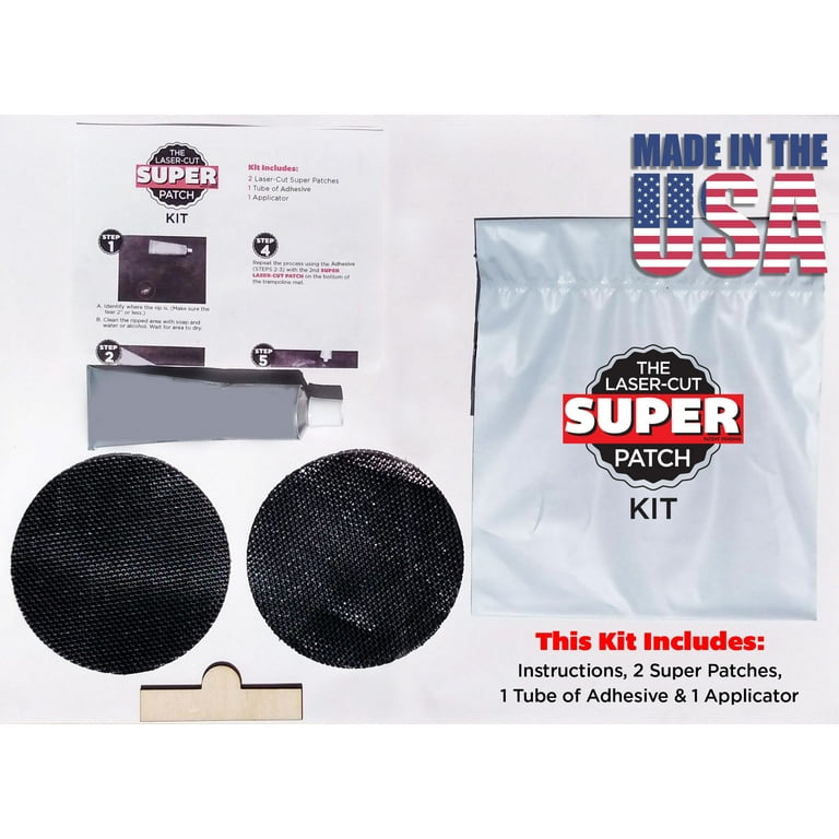 Trampoline Mat Patch Repair Kit with Glue - Made in USA