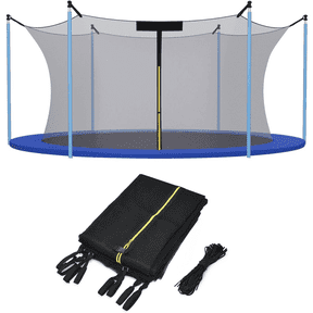 Trampoline Net, 12FT Round Trampoline Safety Net for 6 Sraight Poles, Trampoline Replacement Enclosure Net for 12FT, Weather Resistant, Tear-Proof, NET ONLY