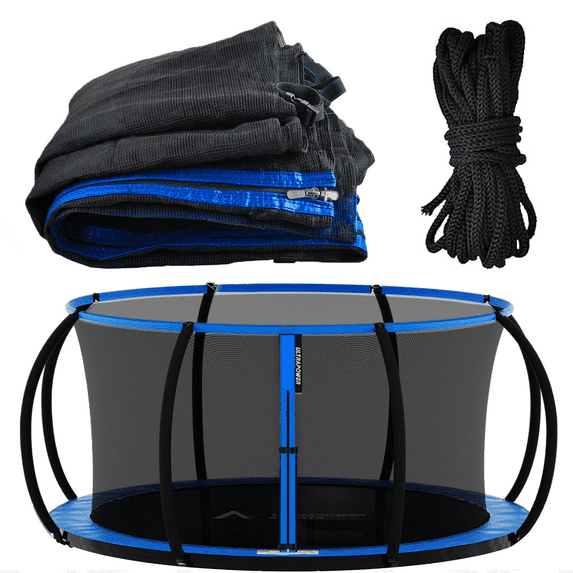 Trampoline Net Replacement 14 FT Trampoline Net Replacement 14FT Trampoline Net Enclosure Safety Net for 6 Poles Round Frame Top Ring Enclosure System (Net Only)