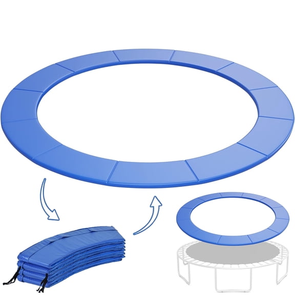 Trampoline Pad 8ft, Trampoline Spring Cover, Universal Round Trampoline Replacement Safety Pad, Waterproof Trampoline Accessories Spring Cover for Round Frame, Easy Installation, No Holes for Pole