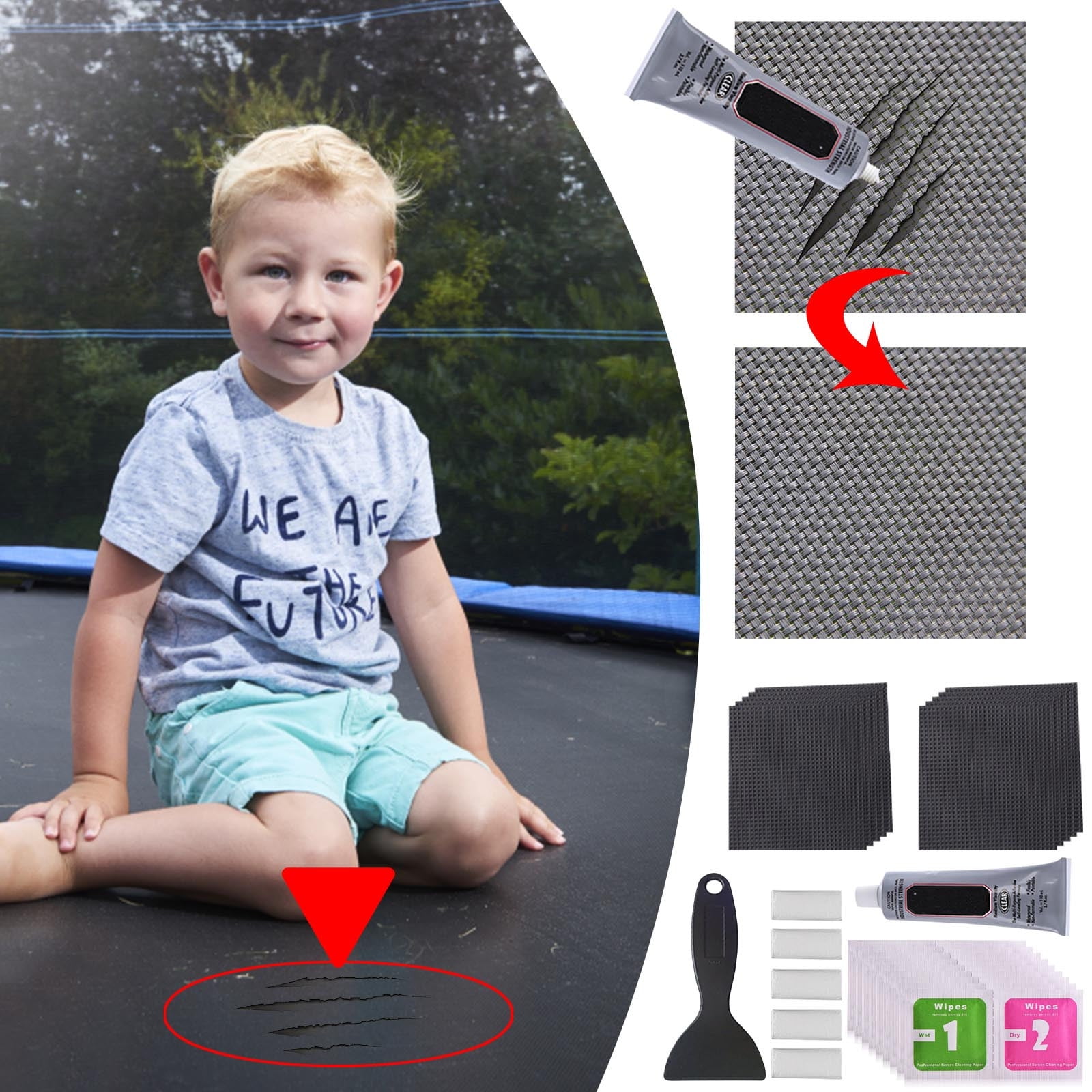 Trampoline Patch Repair Kit,4.1x4.1Inch Square On Patches,Repair ...