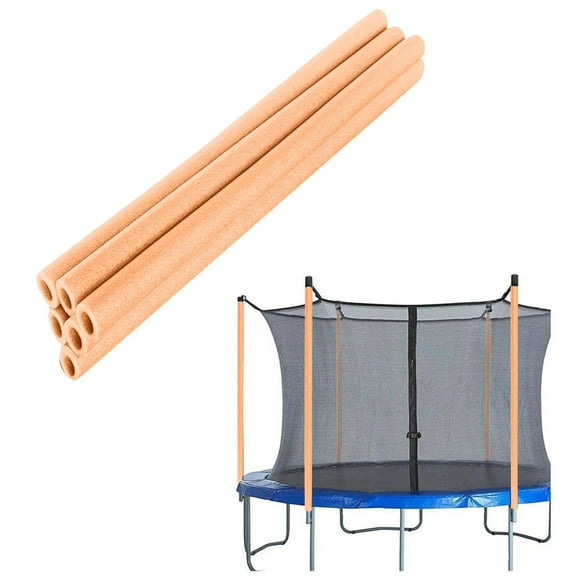 Trampoline Pole Protectors 6PCS - 16" Anti-Collision Foam Sleeves, 1.77 Inch Diameter Replacement Covers for Outdoor Trampoline Safety (Orange)