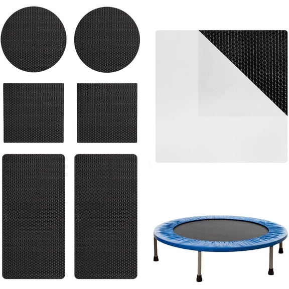 Trampoline Repair Patches | Self-Adhesive Mat Patch Kit for Holes & Tears | 3 Sizes Round & Square & Rectangle | Heavy-Duty Polypropylene Fabric for Outdoor Use | Easy No-Glue Application
