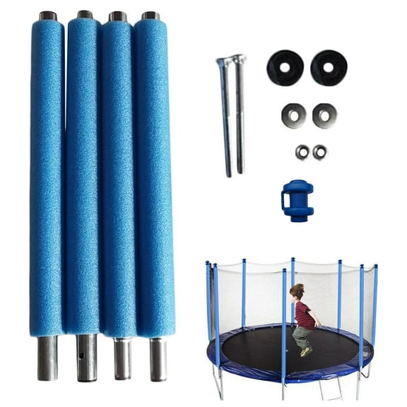 Trampoline Replacement Poles Set with Anti-Collision Covers Steel Frame Accessories for 6-16FT Trampolines