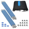 thumbnail image 1 of Plexalife Trampoline Safety Enclosure Set including Net, 6 Poles (with 6 pole caps), Pole Foam Sleeves - Fits 15ft Round Trampoline Frame - Installs Outside the Frame, 1 of 7