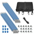 thumbnail image 1 of Plexalife Trampoline Safety Enclosure Set including Trampoline Net, 8 Trampoline Poles (with 8 pole caps) Trampoline Pole Foam Sleeves - Fits 13ft Round Trampoline Frame - Installs Inside the Frame, 1 of 8