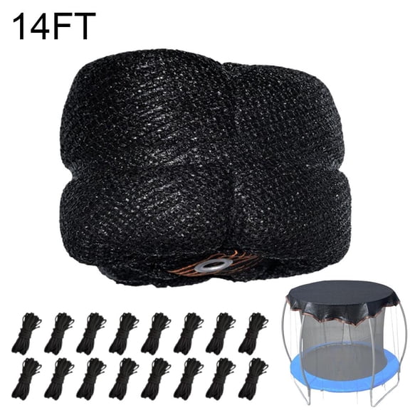 Trampoline Shade Cover, Heavy Duty Round Trampoline Canopy For UV Protection Block Tent Sunshade Leaves, Du 22 & Ropes, with canopy tent net trampoline spring net trampoline 14ft trampoline ro