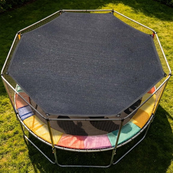 Trampoline Shade Cover Sun Protection Straight Pole for Outdoor 10-14 ft
