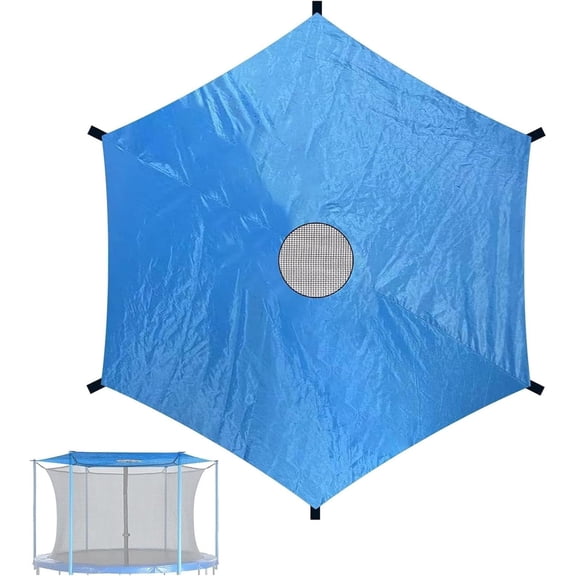 Trampoline Shade Cover for 8ft Trampoline, Sun-Protection Trampolines Canopy, Anti-UV Trampoline Top Cover, Easy to Install, Blue
