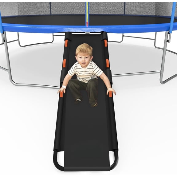 Trampoline Slide Ladder Trampoline Ladder with Handles Resistant Fabric Trampoline Accessories for Climb Up & Slide Down, Orange