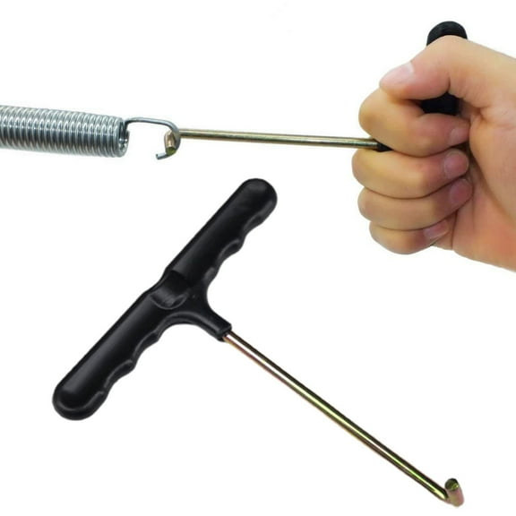 Trampoline Spring Pull Tool, Trampoline Hook Tool, Spring Pull T-Hook with Plastic Handle for Jumping Trampoline Spring Installation-Black