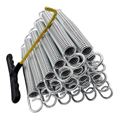 Trampoline Springs Heavy Duty Galvanized 60Si2Mn Trampoline Replacement Parts Accessories with Tool,Suitable for Skywalker,JumpKing,Upperbounce,Skybound,20 Pcs Pack