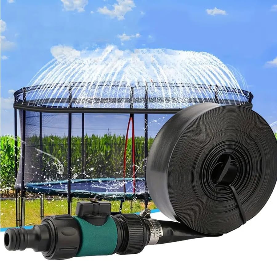 Trampoline Sprinkler 49ft Outdoor Trampoline Backyard Water Park Fun ...