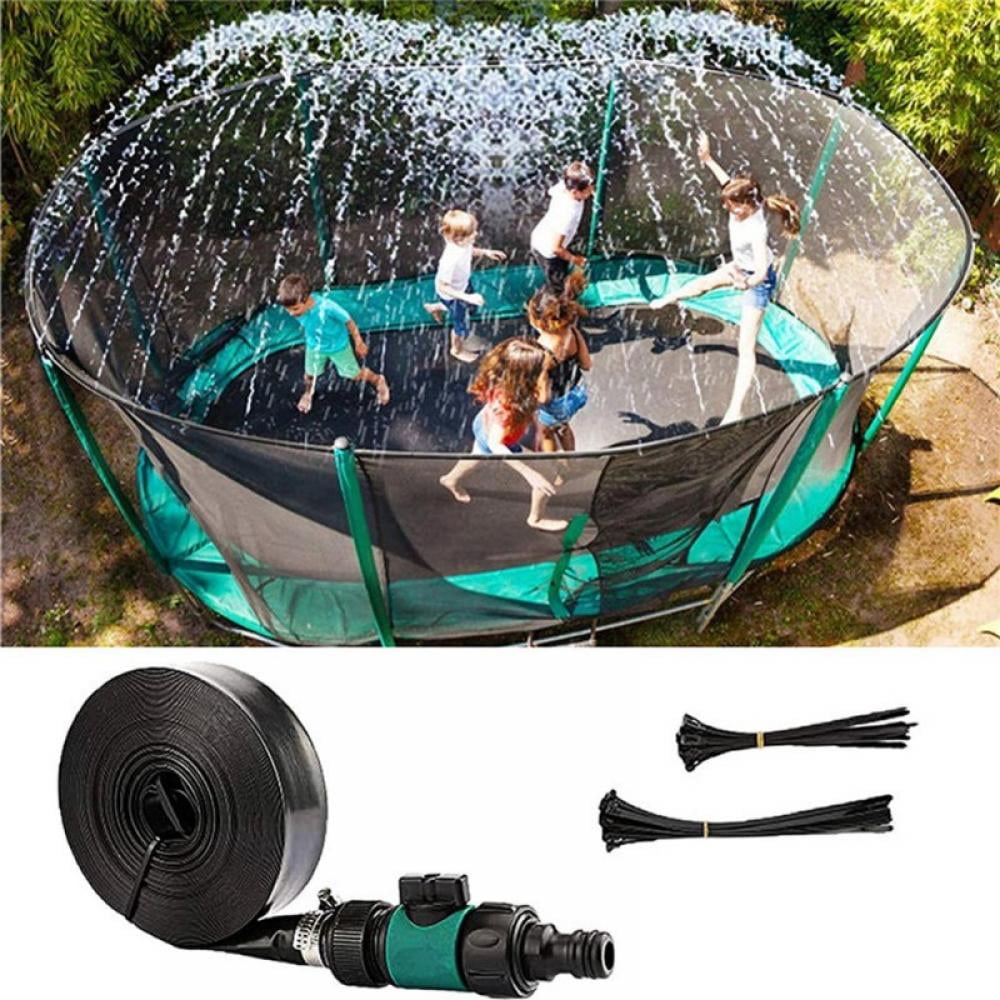Trampoline Sprinkler Outdoor Trampoline Accessories Fun Waterpark Sprinkler  Hose Summer Water Toys for Boys,Girls and Adults,Blue(49ft)