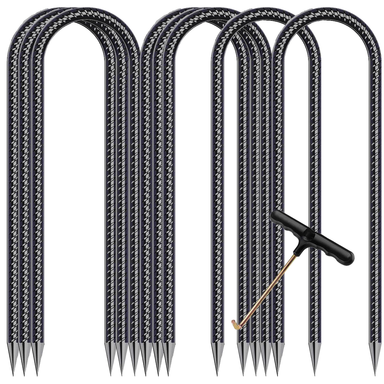 Walmart Trampoline Stakes Anchors 8 Pcs Heavy Duty Rebar Black