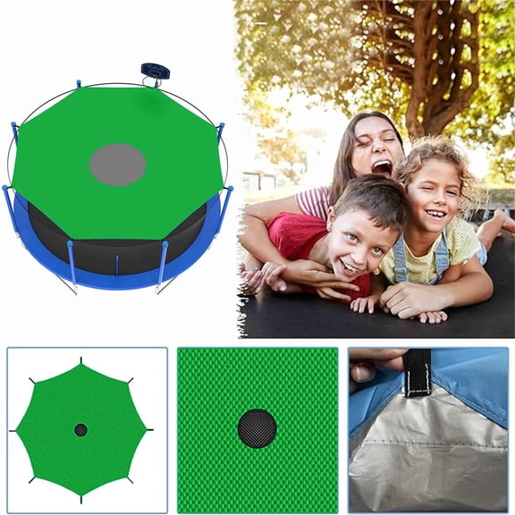 Trampoline Sun Shade Cover for Round Trampoline - UV Protection Trampoline Cover, Weather-Resistant Outdoor Trampoline Canopy for Backyard, 8-16FT, Easy Install