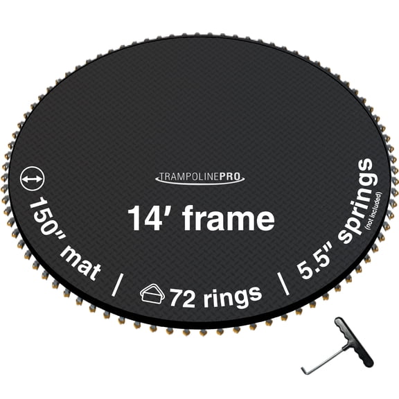 TrampolinePro 14' Round Trampoline Jumping Mat with 72 Rings, and works with 5.5" Springs