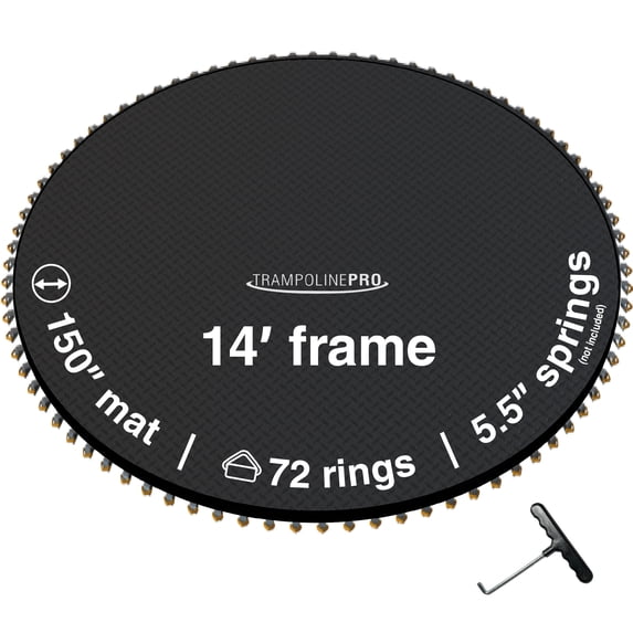 TrampolinePro 14' Round Trampoline Jumping Mat with 72 Rings, and works with 5.5" Springs