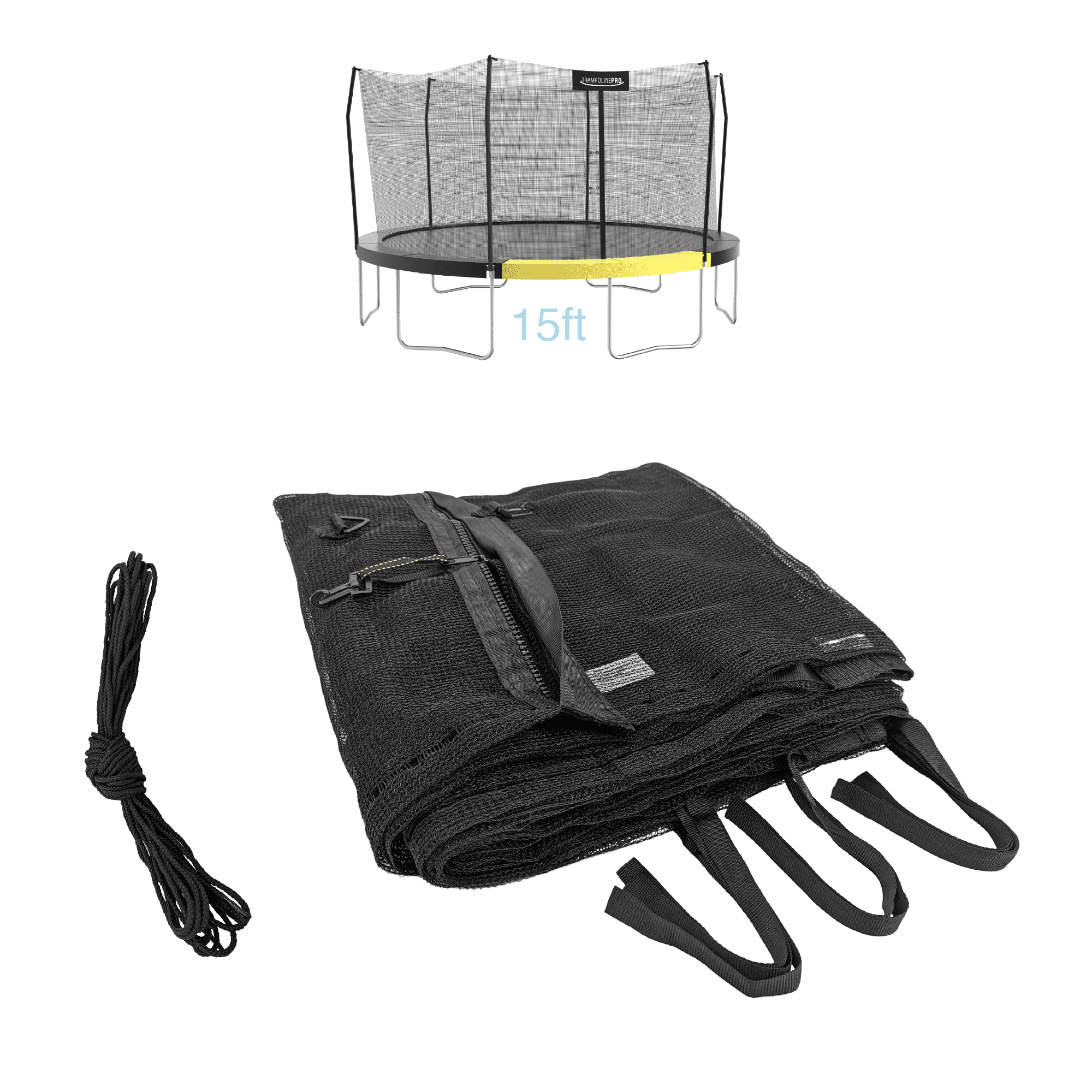 TrampolinePro 15' Round Trampoline Safety Net for 6 Straight Pole