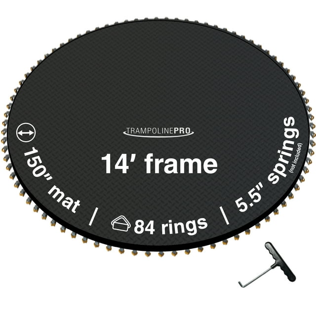 TrampolinePro Trampoline Jumping Mat 14 Ft. Round Frame Having 84 Rings