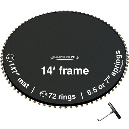 TrampolinePro Trampoline Jumping Mat 14' Round Frame Having 72 Rings, Works with 6.5" - 7" Springs Model # 521405