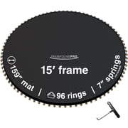 TrampolinePro Trampoline Jumping Mat 15' Round Frame Having 96 Rings, Works with 7" Springs Model # 521505