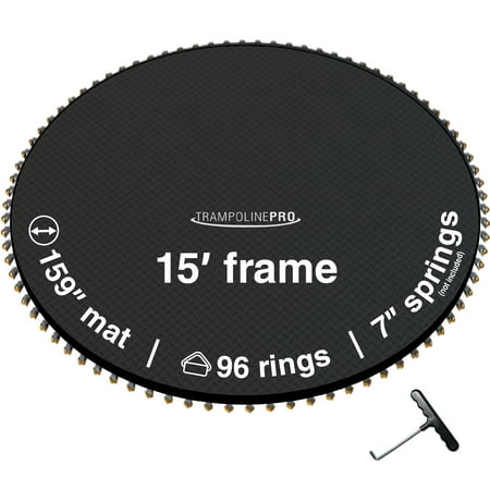 TrampolinePro Trampoline Jumping Mat 15' Round Frame Having 96 Rings, Works with 7" Springs Model # 521505