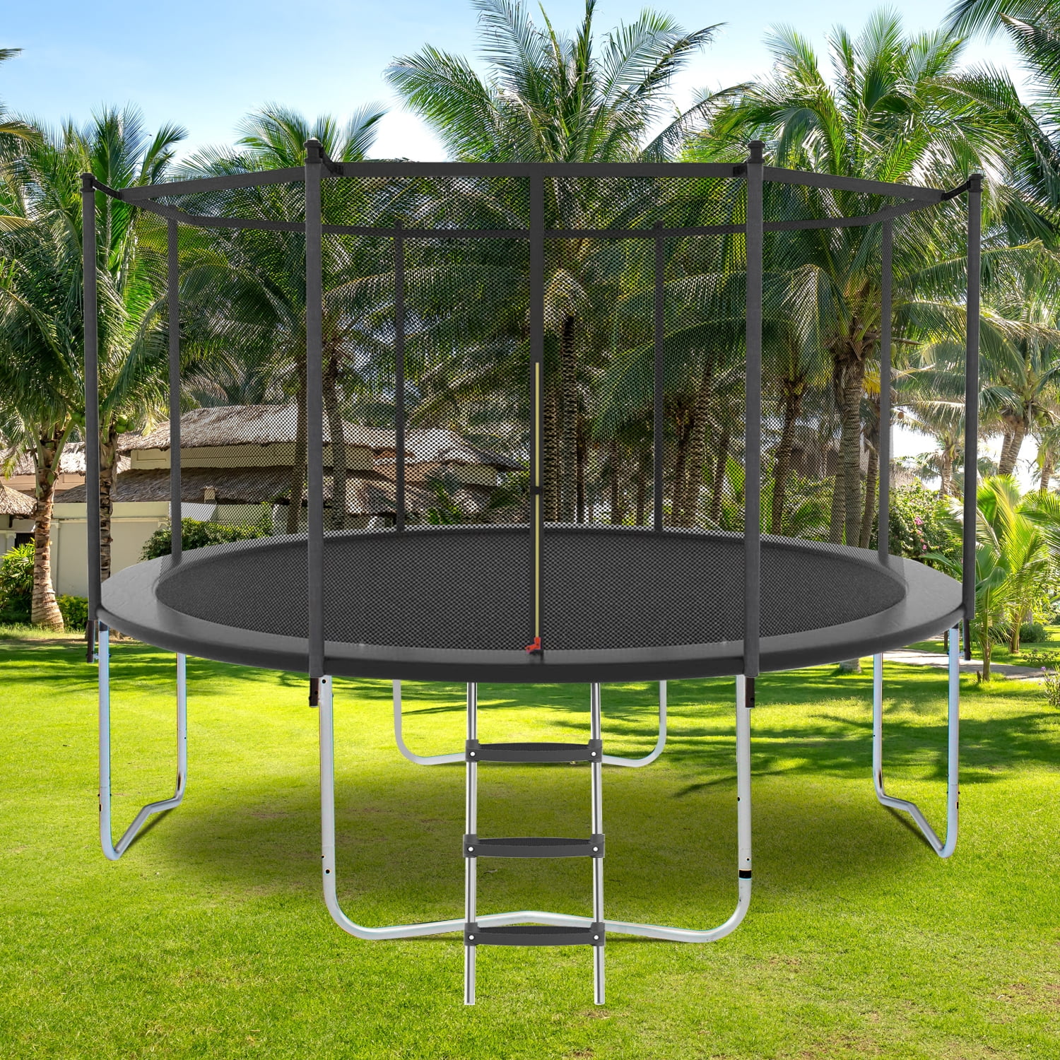 Trampolines 8FT 10FT Recreational Trampolines with Ladder Enclosure Net Outdoor Metal Frame Trampolines For Kids Teens Grown-ups